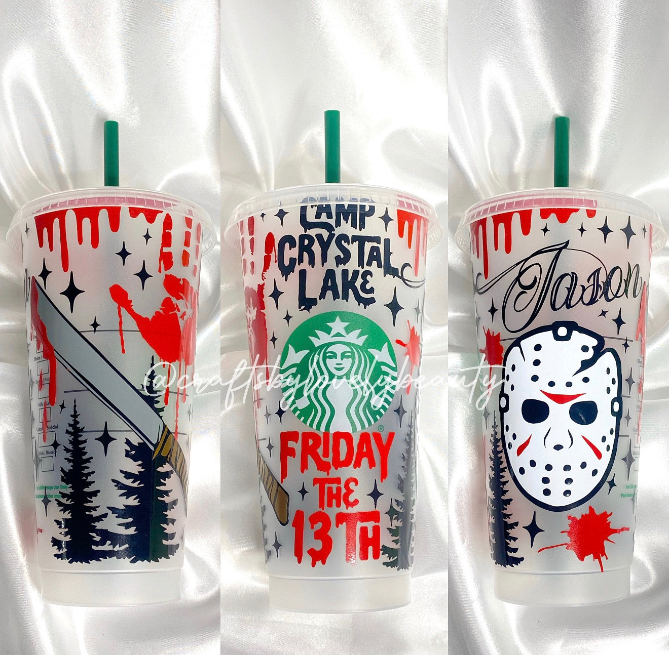 Jason Horror Inspired 24oz Cold Cup 🔪🩸